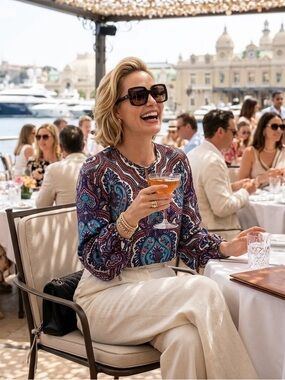 Talbots Vibrant Multicolor Paisley Long-Sleeve Blouse SNWT - Size M